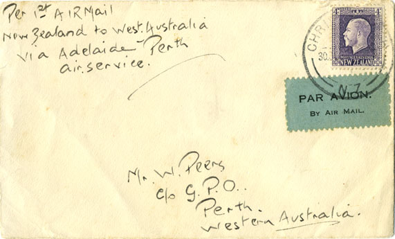 NZ Adelaide- Perth 1930