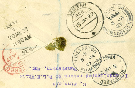 First flight to Basra backstamp