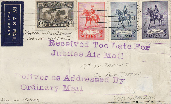 TooLate for Jubilee Airmail